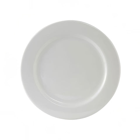 Tuxton China ALA-090 9" Round Alaska Wide Rim Plate, Porcelain White