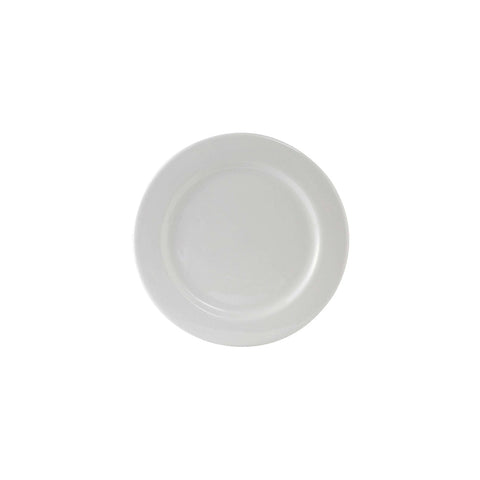 Tuxton China ALA-120 Alaska 12" Porcelain White Wide-Rim Rolled Edge Dinner Plate