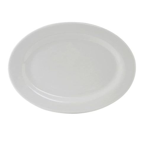 Tuxton China ALH-100 10" x 7-1/4" Oval Alaska Platter - Porcelain White