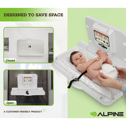 Alpine Industries ALP411-E Horizontal Baby Changing Station