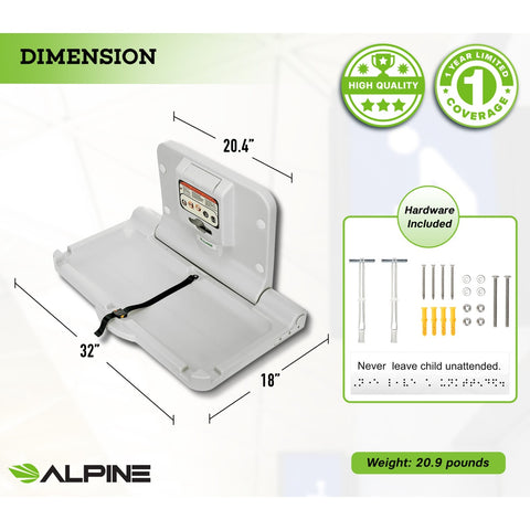 Alpine Industries ALP411-E Horizontal Baby Changing Station
