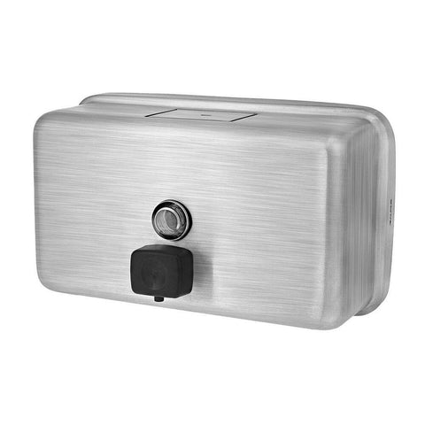 Alpine Industries ALP424-SSB Horizontal Wall Mount Stainless Steel Liquid Soap Dispenser