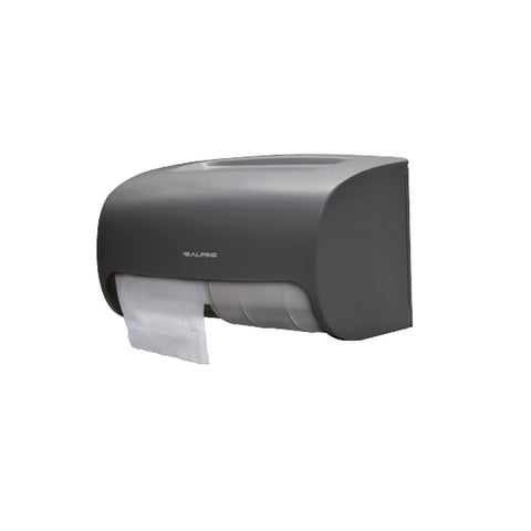 Alpine Industries ALP452-GRY Side-by-Side Double Roll Toilet Tissue Dispenser, Gray