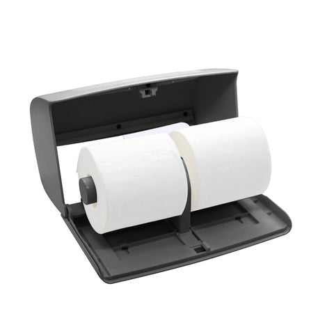 Alpine Industries ALP452-GRY Side-by-Side Double Roll Toilet Tissue Dispenser, Gray