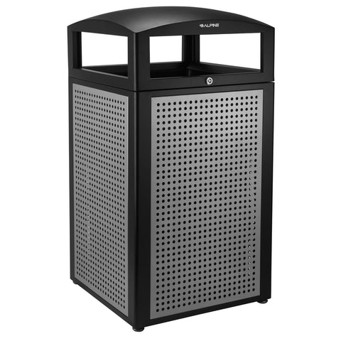 Alpine Industries ALP471-40-SIL 40 Gallon All-Weather Outdoor Trash Container