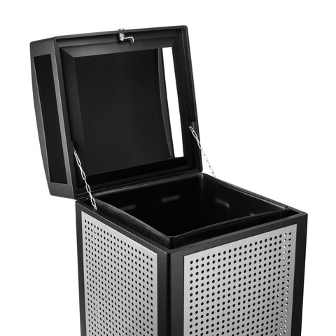 Alpine Industries ALP471-40-SIL 40 Gallon All-Weather Outdoor Trash Container