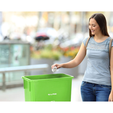 Alpine Industries ALP477-LGRN 23-Gallon Slim Recycling Trash Can, Lime Green