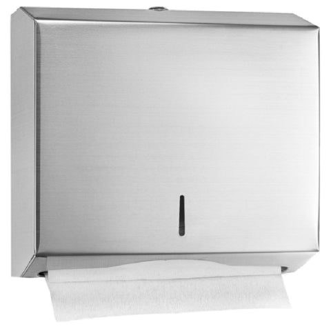 Alpine Industries ALP481 Stainless Steel C-Fold and Multi-Fold Paper Towel Dispenser with Lock
