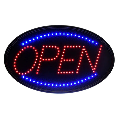 Alpine Industries ALP497-02 LED Open Sign, 23" x 14\" Flashing/Steady, Wall Mount with Hanging Chain