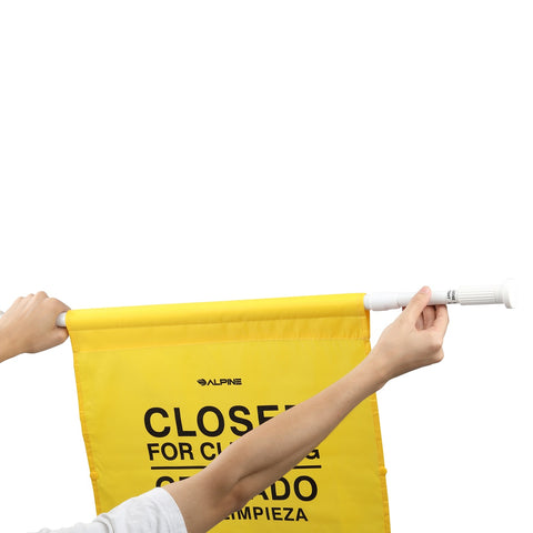 Alpine Industries ALP498-20 Safety Hanging Closed for Cleaning Sign, Bilingual, Yellow