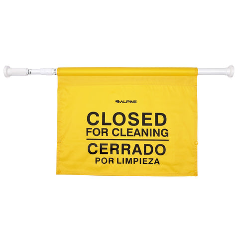 Alpine Industries ALP498-20 Safety Hanging Closed for Cleaning Sign, Bilingual, Yellow