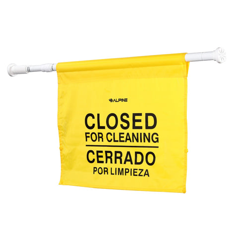 Alpine Industries ALP498-20 Safety Hanging Closed for Cleaning Sign, Bilingual, Yellow