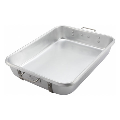 Winco ALRP-1824 Heavy-Duty Aluminum Double Roast Pan with Straps and Handles
