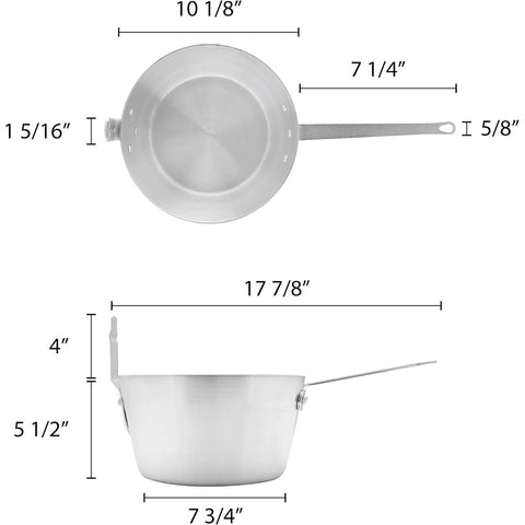 Thunder Group ALSF001 5.5 Qt Aluminum Fry Pot with Stem Catcher