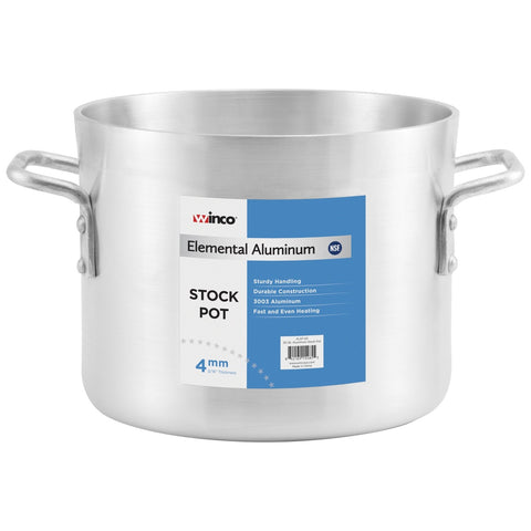 Winco ALST-8 Elemental 4mm Aluminum Stock Pot, 8 Quart