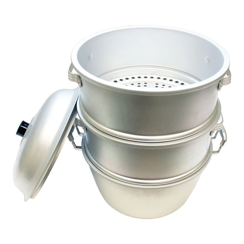 Thunder Group ALST006 13" Round Aluminum Chinese Steamer Set