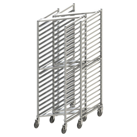 Winco ALZK-20BK 20-Tier Nesting Sheet Pan Rack with Brakes, 3" Spacing