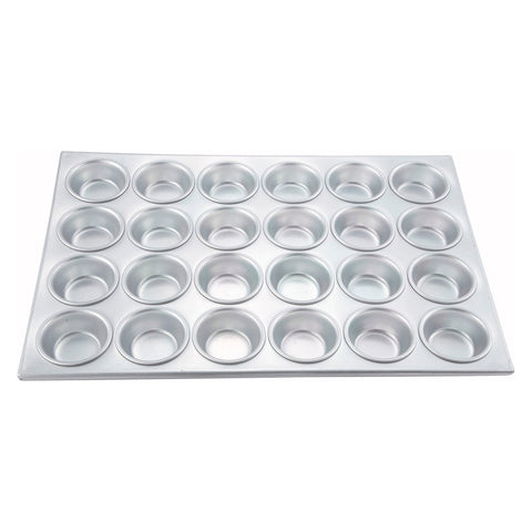 Winco AMF-24 24-Cup Aluminum Muffin Pan, 3 oz