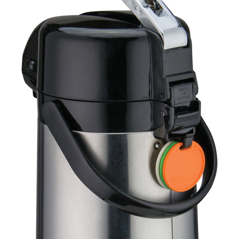 Winco AP-825 Glass Lined Airpot with Lever Top, 2.5 Liter Stainless Steel Body