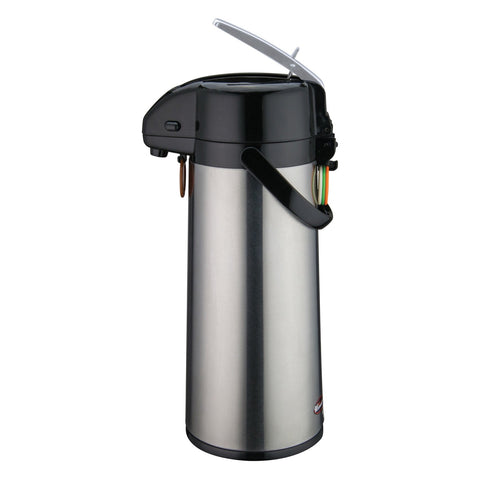 Winco AP-825 Glass Lined Airpot with Lever Top, 2.5 Liter Stainless Steel Body