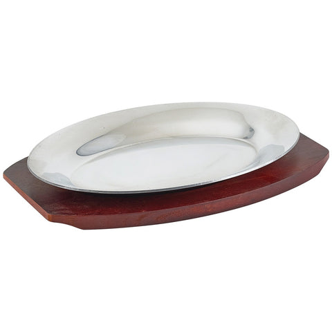Winco APL-11 11" Oval Aluminum Sizzle Platter