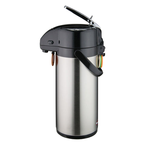 Winco APSK-725 Stainless Steel Lined Airpot, Lever Top, 2.5 Liter