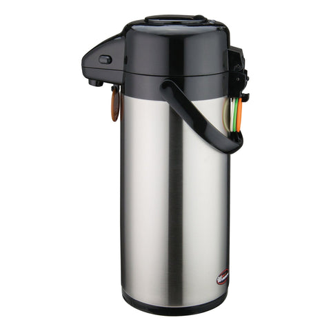 Winco APSP-925 2.5 Liter Push Button Stainless Steel Lined Airpot