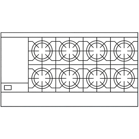 American Range AR-12G-8B 60 inch Natural Gas Restaurant Range with 8 Burners, 12 inch Griddle, and Double Convection Ovens