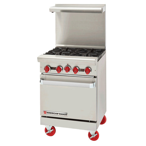 American Range AR-24G 24 Inch Commercial Gas Range with 24 Inch Griddle and Space Saver Oven