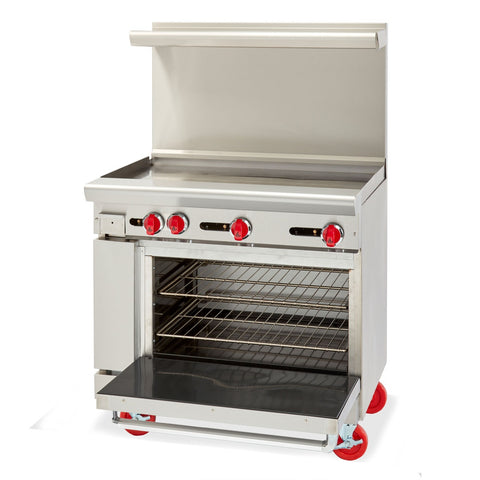 American Range AR-36G 36 in Commercial Gas Range with Full Griddle and Standard Oven
