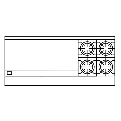American Range AR-48G-4B 72 inch Gas Restaurant Range with 48 inch Griddle, 4 Open Burners and 2 Standard Ovens