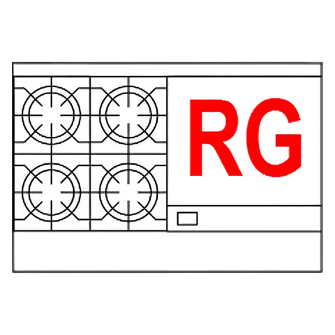 American Range AR-4B-24RG 48 in Gas Restaurant Range with 4 Open Burners, 24 in Raised Griddle/Broiler, and (2) Space Saver Ovens
