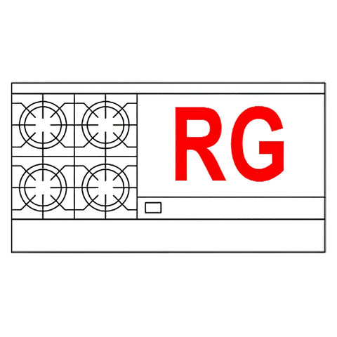 American Range AR-4B-36RG 60 in Gas Restaurant Range with 4 Open Burners, 36 in Raised Griddle/Broiler and Double Ovens