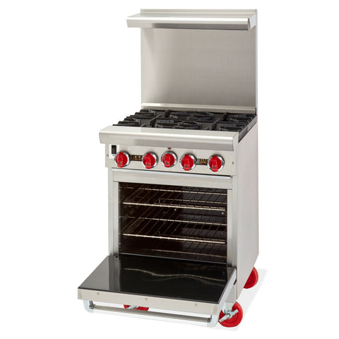 American Range AR-4 24 in 4-Burner Gas Restaurant Range with Space Saver Oven