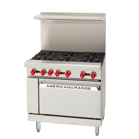 American Range AR-6-C 36 in Natural Gas 6-Burner Range with Convection Oven
