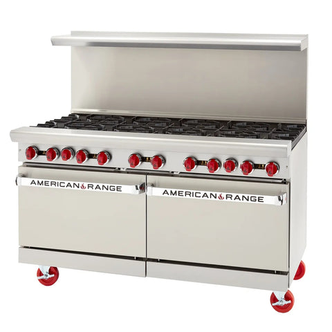 American Range AR-60G 60 in Gas Restaurant Range with Full Griddle and (2) Standard Ovens