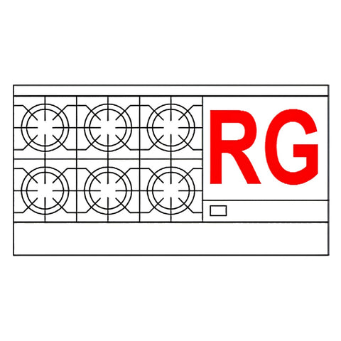 American Range AR-6B-24RG NG 60 in 6-Burner Gas Range with 24 in Raised Griddle and Broiler, Double Ovens (Natural Gas)