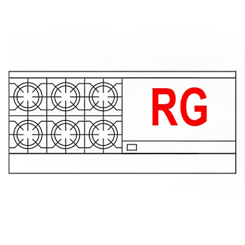 American Range AR-6B-36RG 72 Inch Gas Restaurant Range with 6 Open Burners and 36 Inch Raised Griddle/Broiler