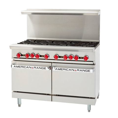 American Range AR-8 NG 48-Inch 8-Burner Gas Range with (2) Space Saver Ovens (Natural Gas)
