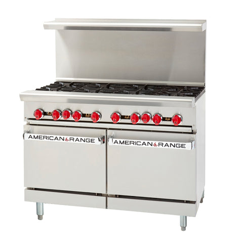 American Range AR-8 NG 48-Inch 8-Burner Gas Range with (2) Space Saver Ovens (Natural Gas)