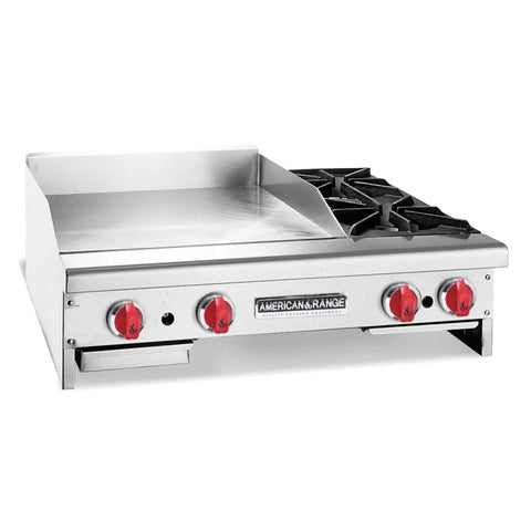 American Range AR36-24G2OB 36 in Countertop Gas Griddle and Open Burner Combo