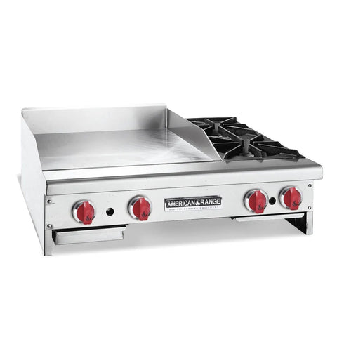 American Range AR48-36G2OB 48 in Countertop Gas Griddle and Open Burner Combo (36 in Griddle, 2 Burners)