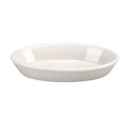 Vertex China ARG-66 Market Buffet 8 oz. Bright White Oval Baker