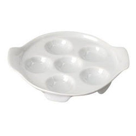 Vertex China ARG-ED Escargot Dish - 6-5/8" Round, 6-Compartment with Handles