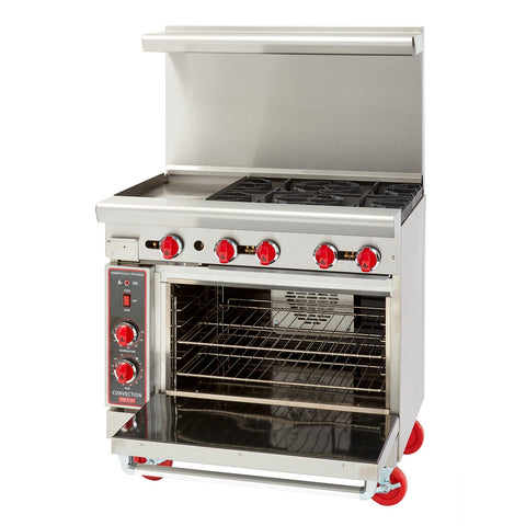 American Range ARGF-6 36-Inch Green Flame 6-Burner Gas Restaurant Range with Standard Oven