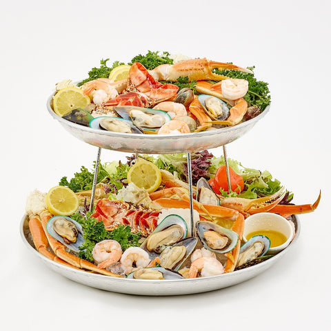 Winco ASFT-16 Aluminum Seafood Serving Tray, 160 oz, 15-3/4" Dia