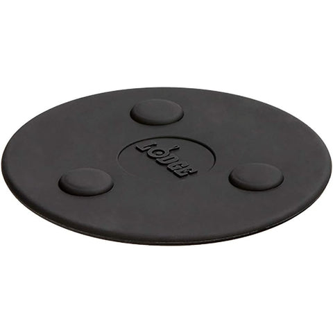 Lodge ASMMT Silicone Magnetic Trivet - 5 3/4" Round Black Cast Iron Trivet