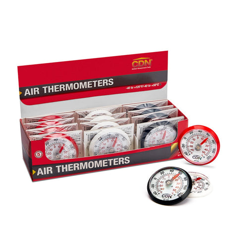 CDN AT120 Air Thermometer - 1-3/4 in. Dial Stick-On Indoor/Outdoor Analog Thermometer, 12-Pack