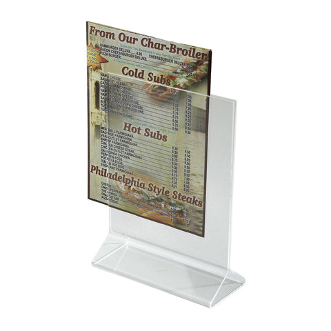 Winco ATCH-57 Double-Sided Clear Acrylic Menu Card Stand 5" x 7"
