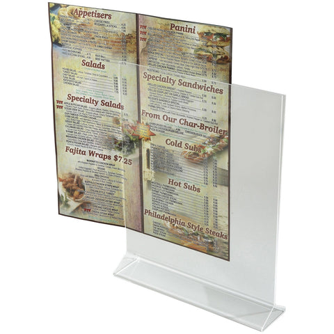 Winco ATCH-811 Double-Sided Clear Acrylic Menu Stand, 8" x 11"